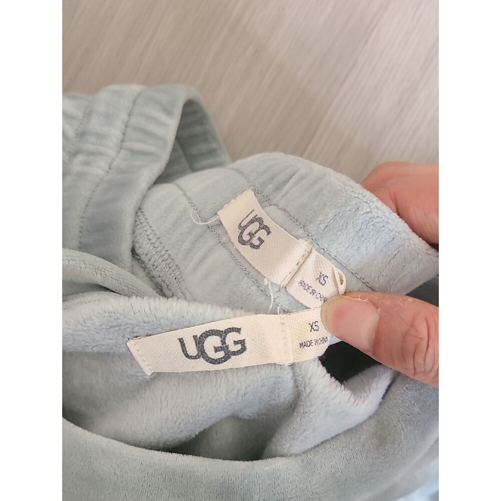 UGG Light Sage Velour Loungewear Set Haydn Jogger Shanara Top XS blue Seafoam - Picture 2 of 6